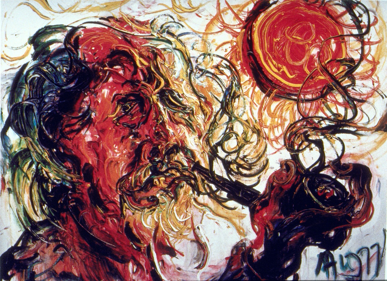 Affandi, 'Self Portrait with pipe', 1977 / Affandi Museum, Yogyakarta Image 1 - Affandi  Self portrait with pipe